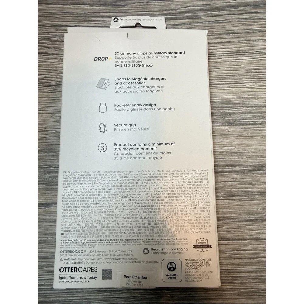 OtterBox Commuter MagSafe Case iPhone 16 Plus Blue 3X Drop Protection Open Box